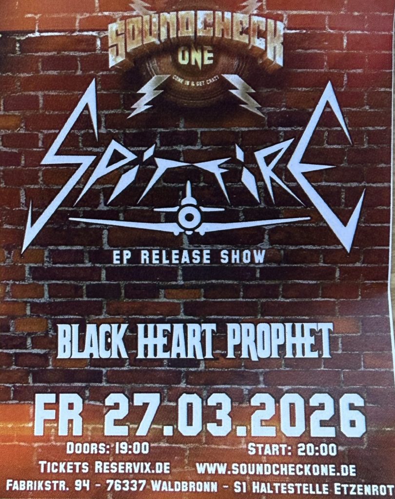 Soundcheck One - Spitfire EP Release Show - Black Heart Prophet am Freitag dem 27.03.2026
