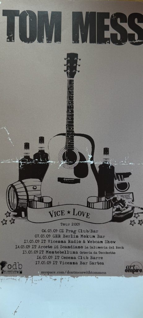 Tom Mess - Vice and Love - Tour 2009 - Flyer-Karte