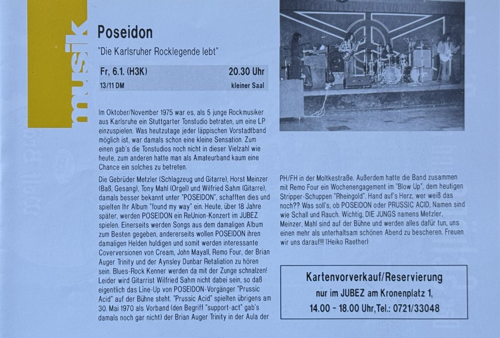 Jubez-Programm vom Januar 1994 mit Poseidon