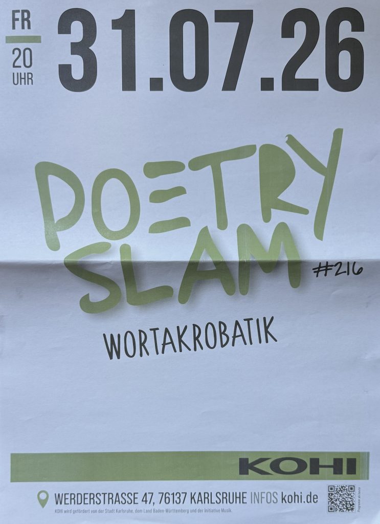 KOHI Poetry Slam #216 am 31.07.2026