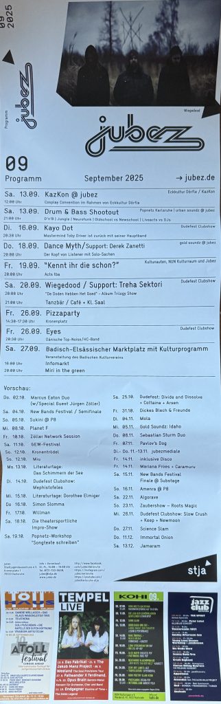 Jubez Programm vom September 2025