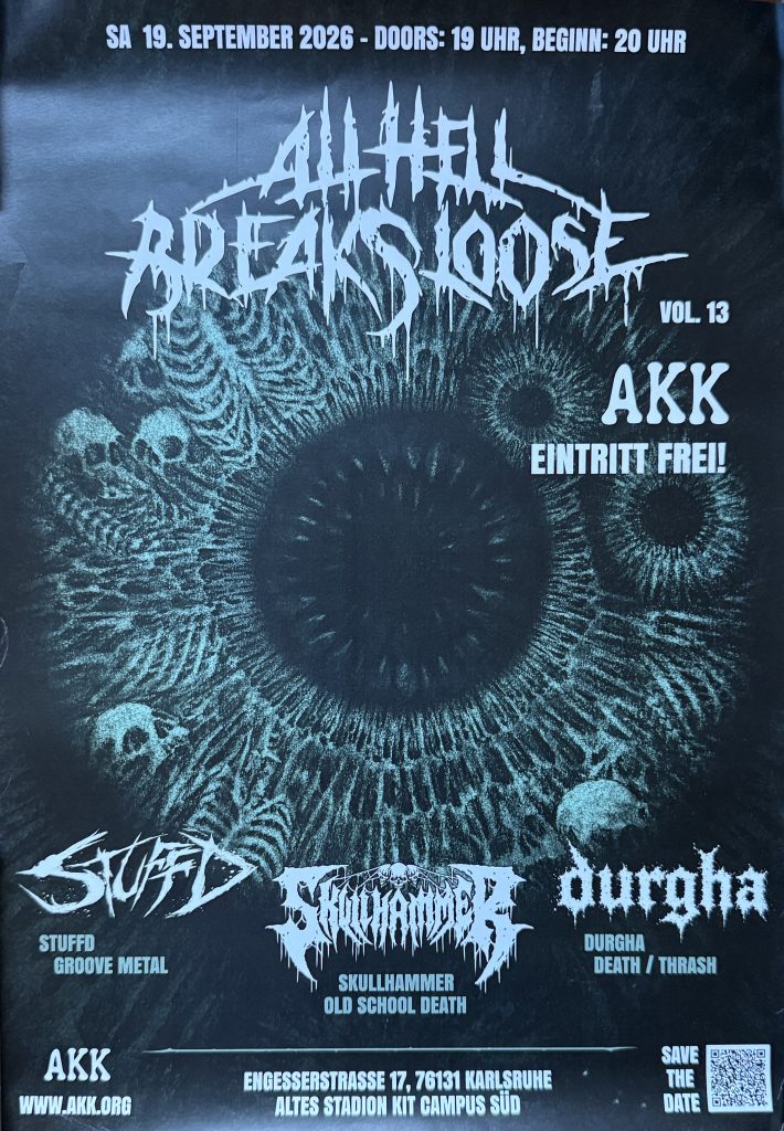 All hell breaks loose am 19 September 2026 mit Stuffed, Skullhammer und Dhurga