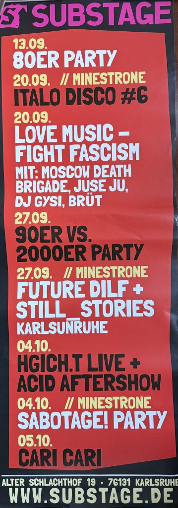 Substage September/Oktober 2025
Future Dilf und Still Stories,Cari Cari
