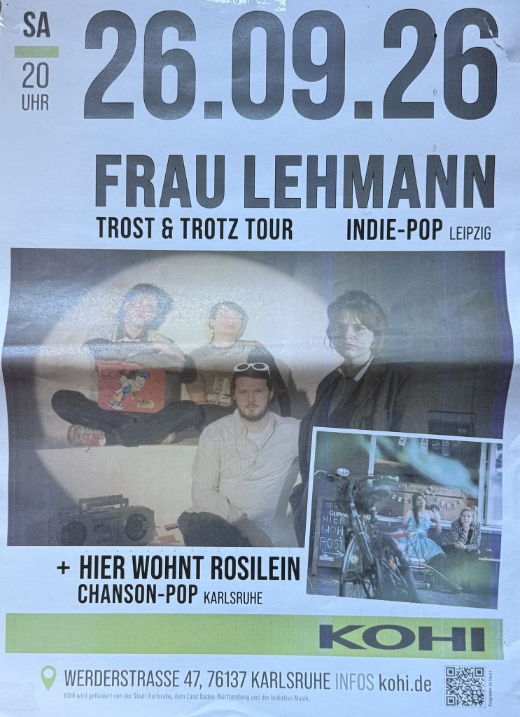 KOHI 26.09.2026 Frau Lehmann (Trost & Trotz-Tour) + Hier wohnt Rosilein