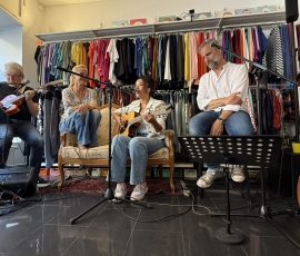 Jochen Seiterle, Sandie Wollasch, Sandrine Neye und Rolf Ableiter beim Konzert im Laden Zwei am 06.09.2025 Jochen Seiterle, Sandie Wollasch, Sandrine Neye und Rolf Ableiter beim Konzert im Laden Zwei am 06.09.2025